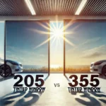 Is 205 tinted window darker or 355